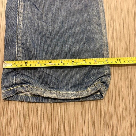 Y2K Yanuk "Worker Boyfriend" Paint Splatter Flared Jeans 31 - Picture 4 of 7